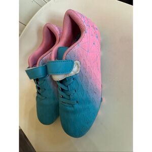 Tulle Kids Ombre Geometric Athletic Football Soccer Cleats Blue & Pink Size 1